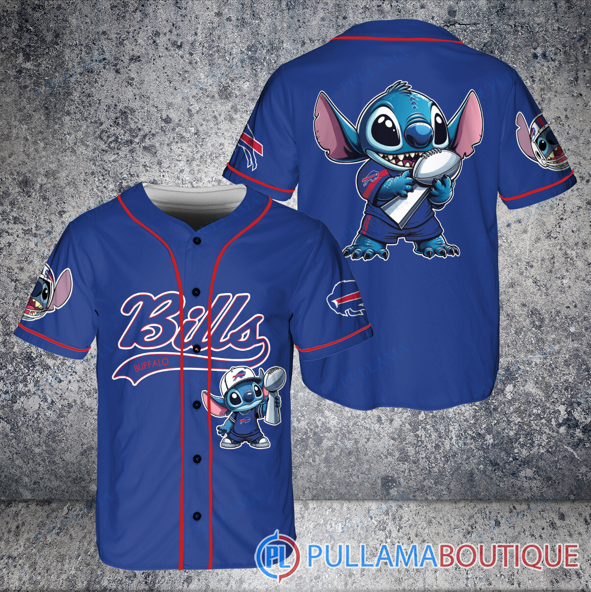 Tennessee Titans x Stitch with Trophy Baseball Jersey Navy