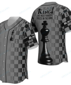 Chess Black King Chessboard Baseball Jersey