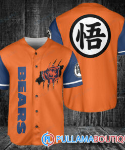 Chicago Bears Dragon Ball Z Goku Baseball Jersey