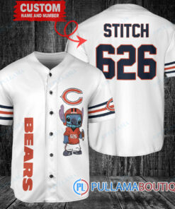 Chicago Bears Stitch Custom Baseball Jersey White