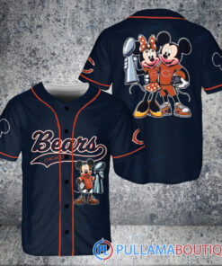 Chicago Bears x Mickey and Minnie with Trophy Baseball Jersey Navy