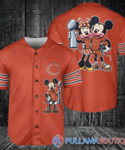 Chicago Bears x Mickey and Minnie with Trophy Baseball Jersey Orange