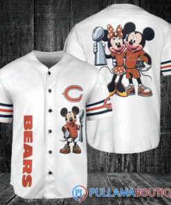 Chicago Bears x Mickey and Minnie with Trophy Baseball Jersey White