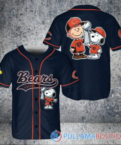 Chicago Bears x Snoopy and Charlie Brown with Trophy Baseball Jersey Navy