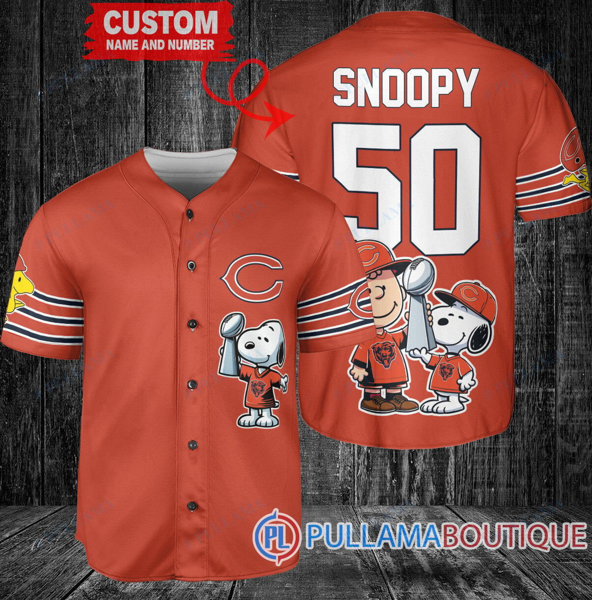 Los Angeles Rams x Snoopy and Charlie Brown with Trophy Custom Baseball Jersey Royal Military