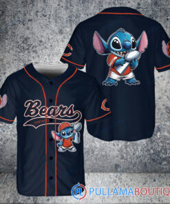 Chicago Bears x Stitch with Trophy Baseball Jersey Navy