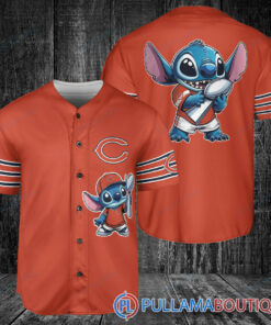 Chicago Bears x Stitch with Trophy Baseball Jersey Orange