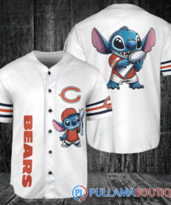 Chicago Bears x Stitch with Trophy Baseball Jersey White