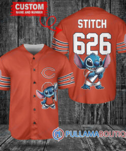 Chicago Bears x Stitch with Trophy Custom Baseball Jersey Orange