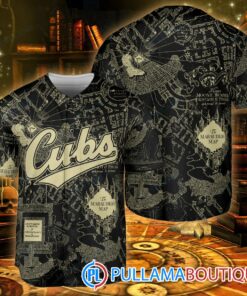 Chicago Cubs Harry Potter The Marauders Map Baseball Jersey Black