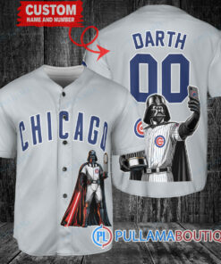 Chicago Cubs x Darth Vader Star Wars with Trophy Baseball Jersey Gray