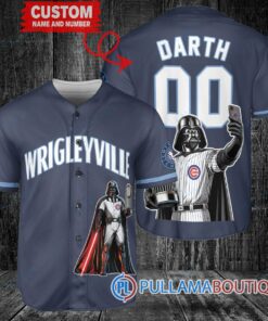 Chicago Cubs x Darth Vader Star Wars with Trophy Baseball Jersey Navy