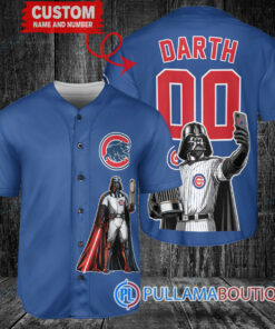 Chicago Cubs x Darth Vader Star Wars with Trophy Baseball Jersey Royal