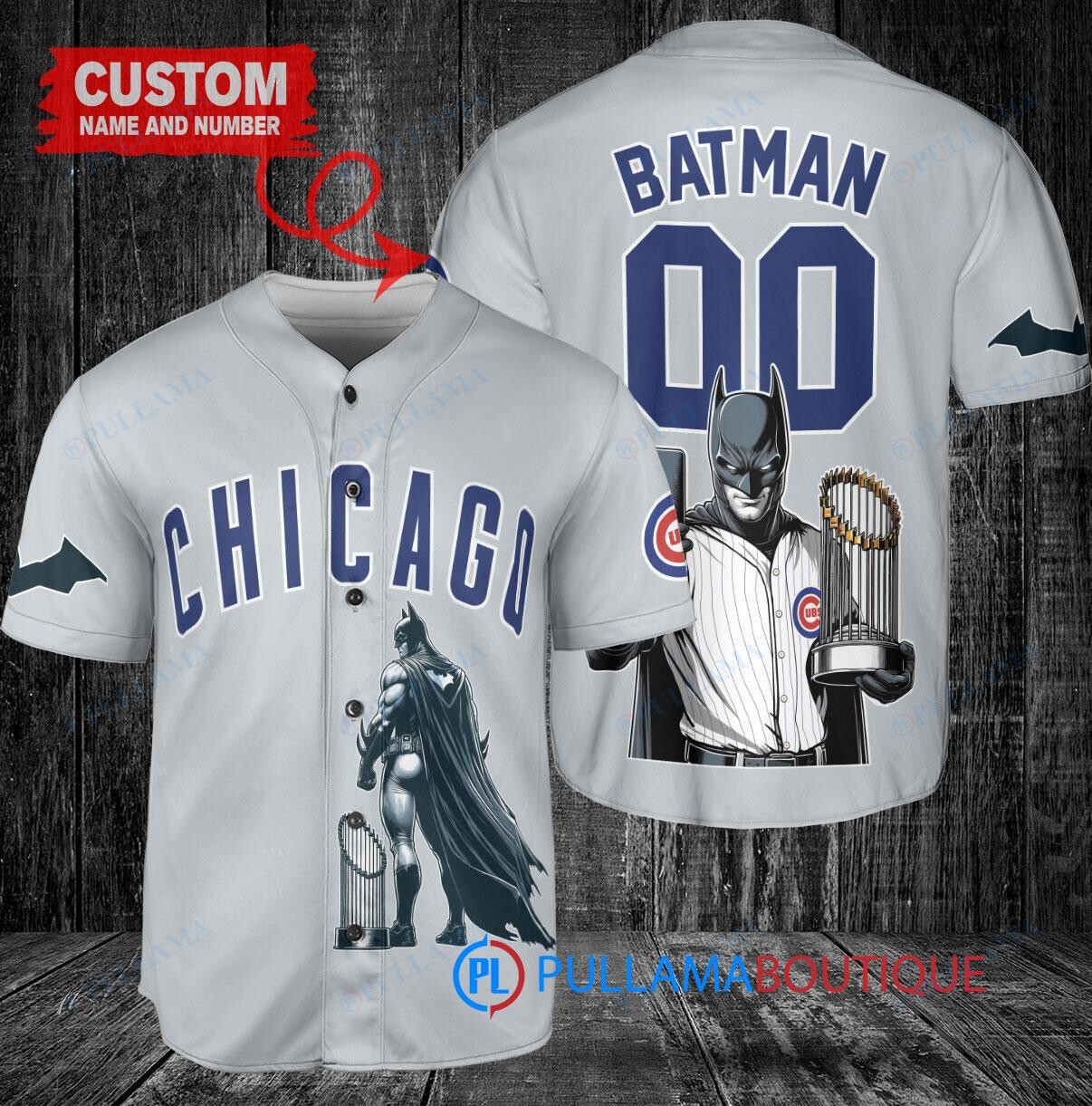 St. Louis Cardinals x DC Comics Batman The Dark Knight with Trophy Custom Baseball Jersey Cream