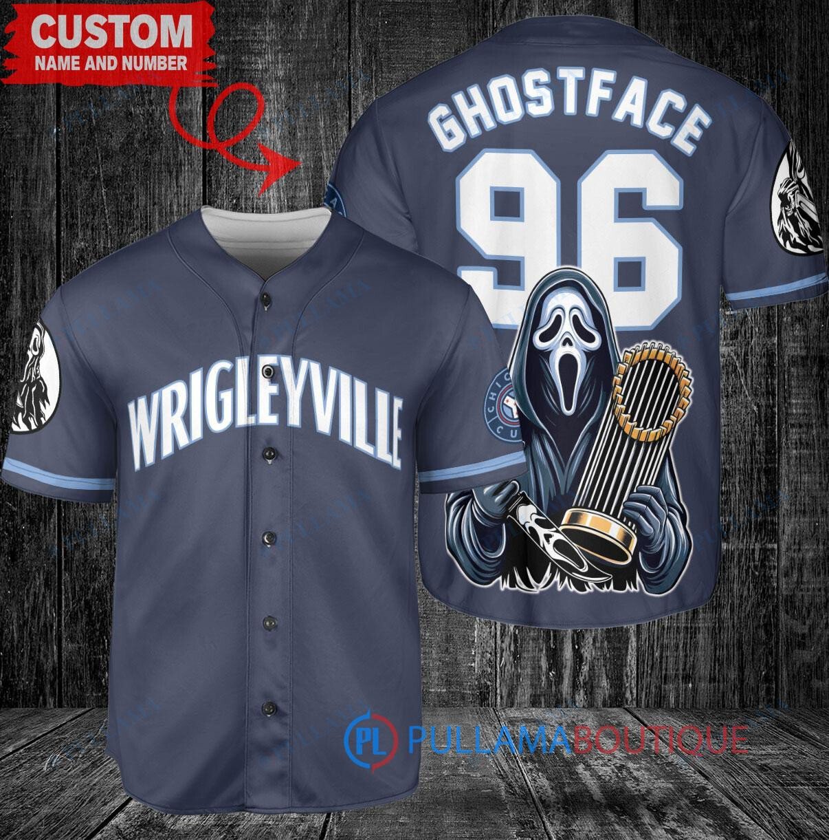 Pittsburgh Pirates Ghostface Scream Halloween World Series Trophy Baseball Jersey Gray