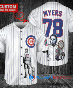 Chicago Cubs x Halloween Michael Myers with Trophy Custom Baseball Jersey White