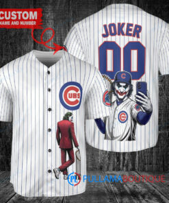 Chicago Cubs x Joker DC Comics with Trophy Custom Baseball Jersey White