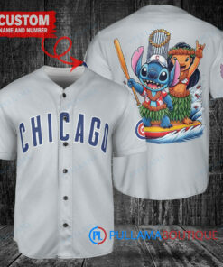 Chicago Cubs x Lilo & Stitch with Trophy Baseball Jersey Gray