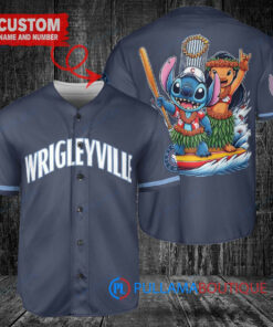 Chicago Cubs x Lilo & Stitch with Trophy Baseball Jersey Navy