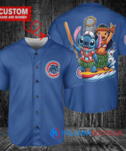 Chicago Cubs x Lilo & Stitch with Trophy Baseball Jersey Royal