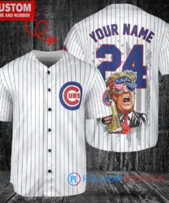 Chicago Cubs x Limited Edition with World Series Trophy Custom Baseball Jersey White