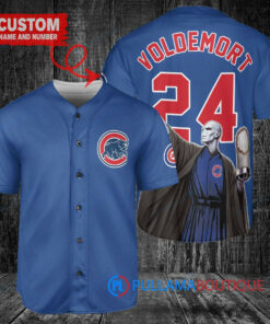 Chicago Cubs x Lord Voldemort Harry Potter with Trophy Custom Baseball Jersey Royal