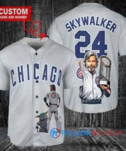 Chicago Cubs x Luke Skywalker Star Wars with Trophy Custom Baseball Jersey Gray