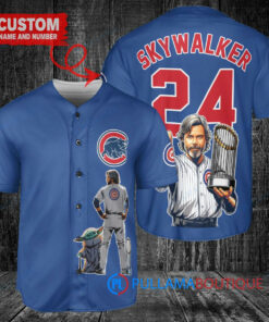 Chicago Cubs x Luke Skywalker Star Wars with Trophy Custom Baseball Jersey Royal