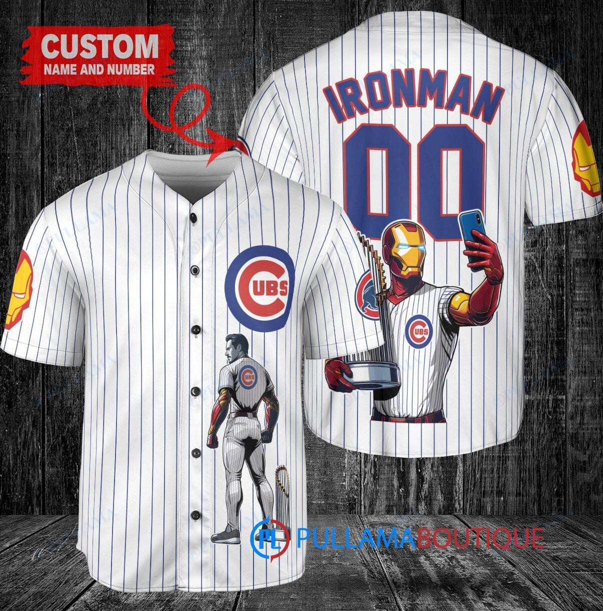 Pittsburgh Pirates x Marvel Iron Man Tony Stark with Trophy Custom Baseball Jersey Black