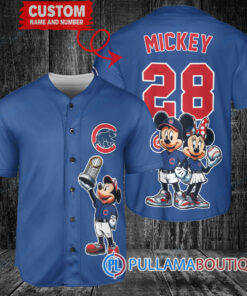 Chicago Cubs x Mickey and Minnie with Trophy Baseball Jersey Royal