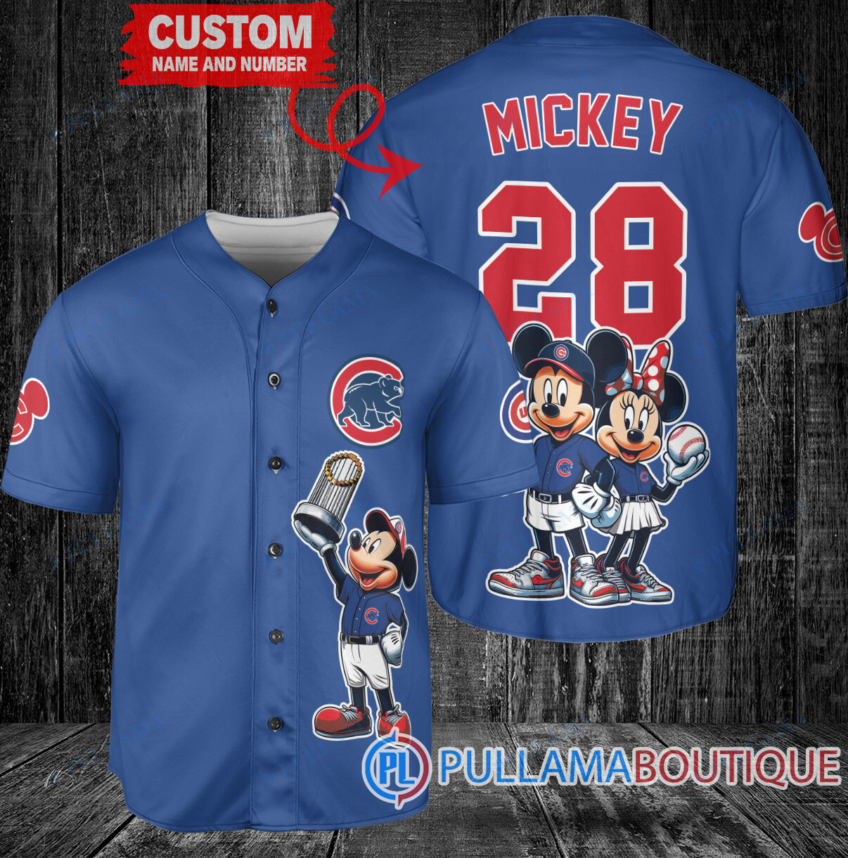 Pittsburgh Pirates x Mickey and Minnie with Trophy Baseball Jersey Gray