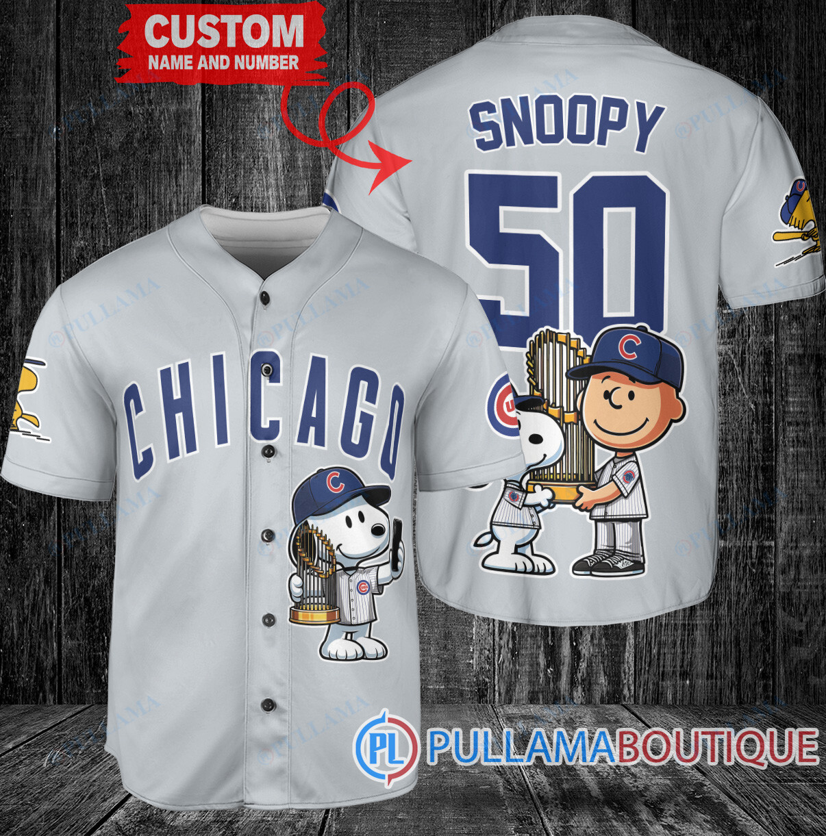 Chicago White Sox x Snoopy and Charlie Brown with Trophy Baseball Jersey White