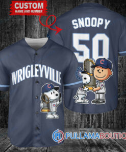 Chicago Cubs x Snoopy and Charlie Brown with Trophy Baseball Jersey Navy