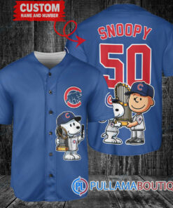 Chicago Cubs x Snoopy and Charlie Brown with Trophy Baseball Jersey Royal