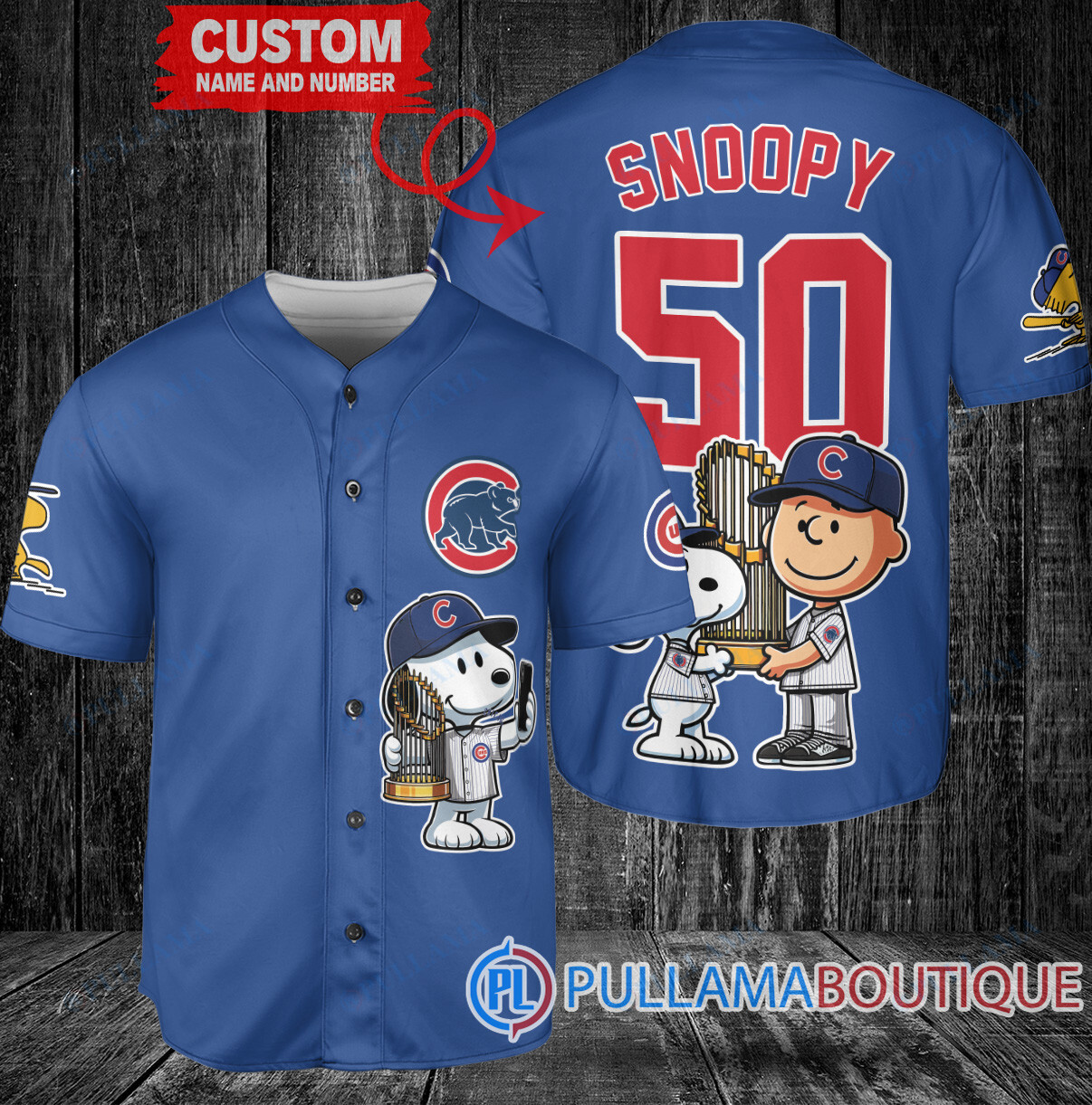 Kansas City Royals x Snoopy and Charlie Brown with Trophy Baseball Jersey White