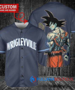 Chicago Cubs x Son Goku Kakarot Super Saiyan Dragon Ball Z with Trophy Baseball Jersey Navy