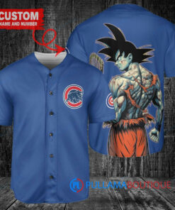 Chicago Cubs x Son Goku Kakarot Super Saiyan Dragon Ball Z with Trophy Baseball Jersey Royal