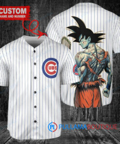 Chicago Cubs x Son Goku Kakarot Super Saiyan Dragon Ball Z with Trophy Baseball Jersey White