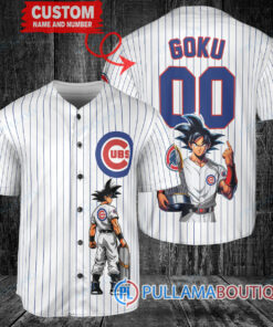 Chicago Cubs x Son Goku Kakarot Super Saiyan Dragon Ball Z with Trophy Baseball Jersey White V2