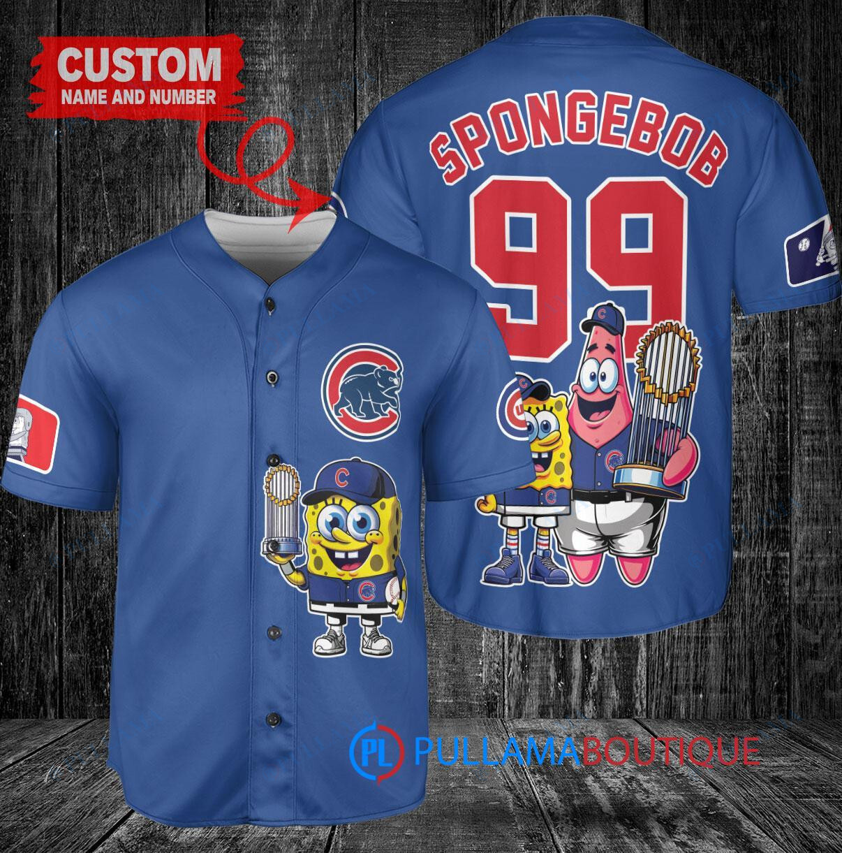 Chicago White Sox x SpongeBob SquarePants with Trophy Custom Baseball Jersey Black