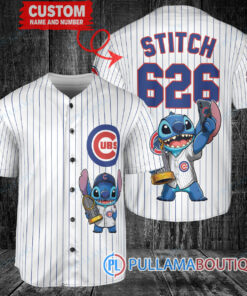 Chicago Cubs x Stitch with Trophy Baseball Jersey White