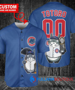 Chicago Cubs x Totoro Studio Ghibli with Trophy Custom Baseball Jersey Royal