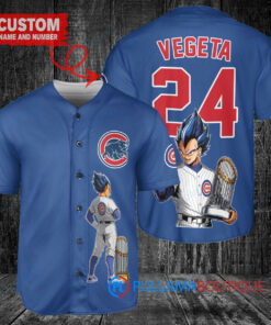 Chicago Cubs x Vegeta Super Saiyan Dragon Ball Z with Trophy Custom Baseball Jersey Royal