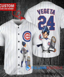 Chicago Cubs x Vegeta Super Saiyan Dragon Ball Z with Trophy Custom Baseball Jersey White