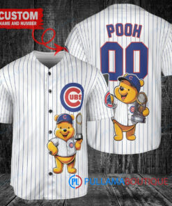 Chicago Cubs x Winnie the Pooh with Trophy Custom Baseball Jersey White