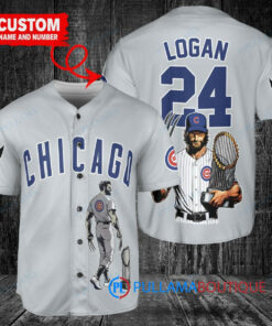 Chicago Cubs x Wolverine Logan with Trophy Custom Baseball Jersey Gray