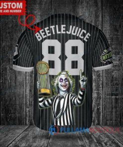 Chicago White Sox Beetlejuice Halloween World Series Trophy Baseball Jersey Black