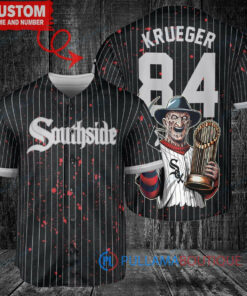 Chicago White Sox Freddy Krueger Halloween World Series Trophy Baseball Jersey Black