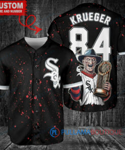 Chicago White Sox Freddy Krueger Halloween World Series Trophy Baseball Jersey Black V2