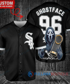 Chicago White Sox Ghostface Scream Halloween World Series Trophy Baseball Jersey Black